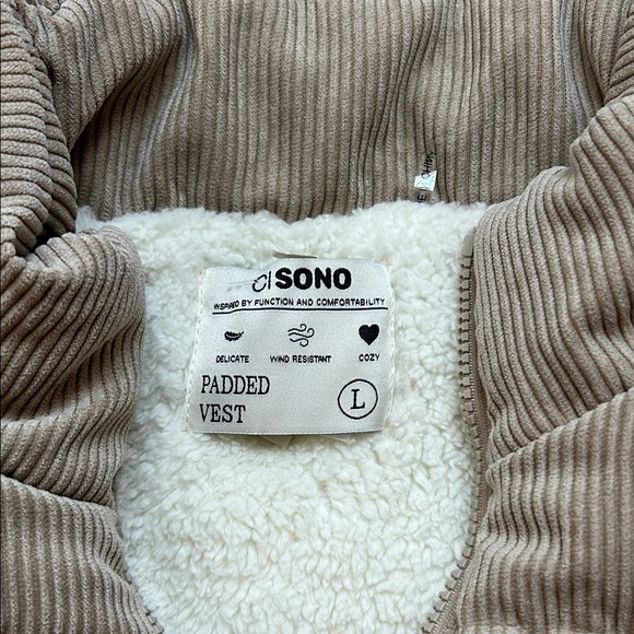 NWT Women’s Ci Sono Tan Corduroy Vest Size L - Picture 2 of 8